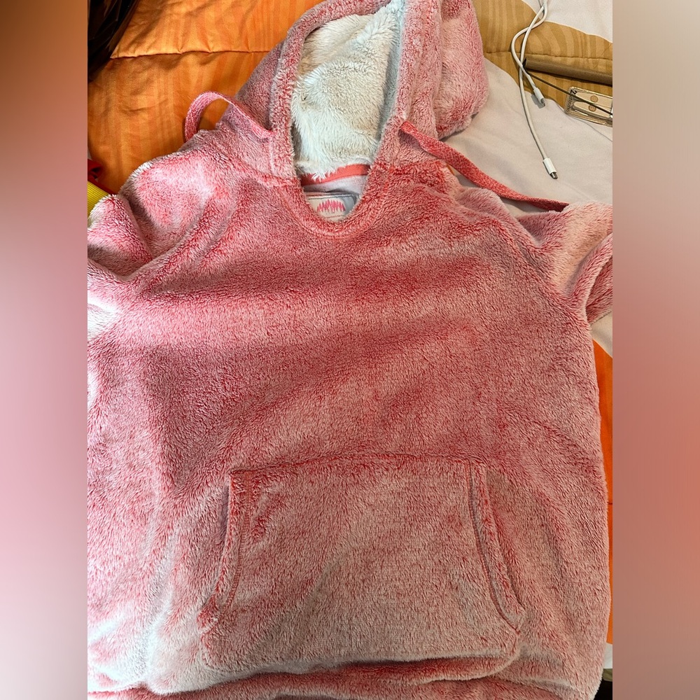 Fuzzy pink pullover
